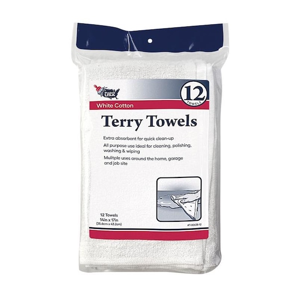 Paint Usa Cotton Terry Terry Towels 14 in. W X 17 in. L 12 pk T-00638-12 - main